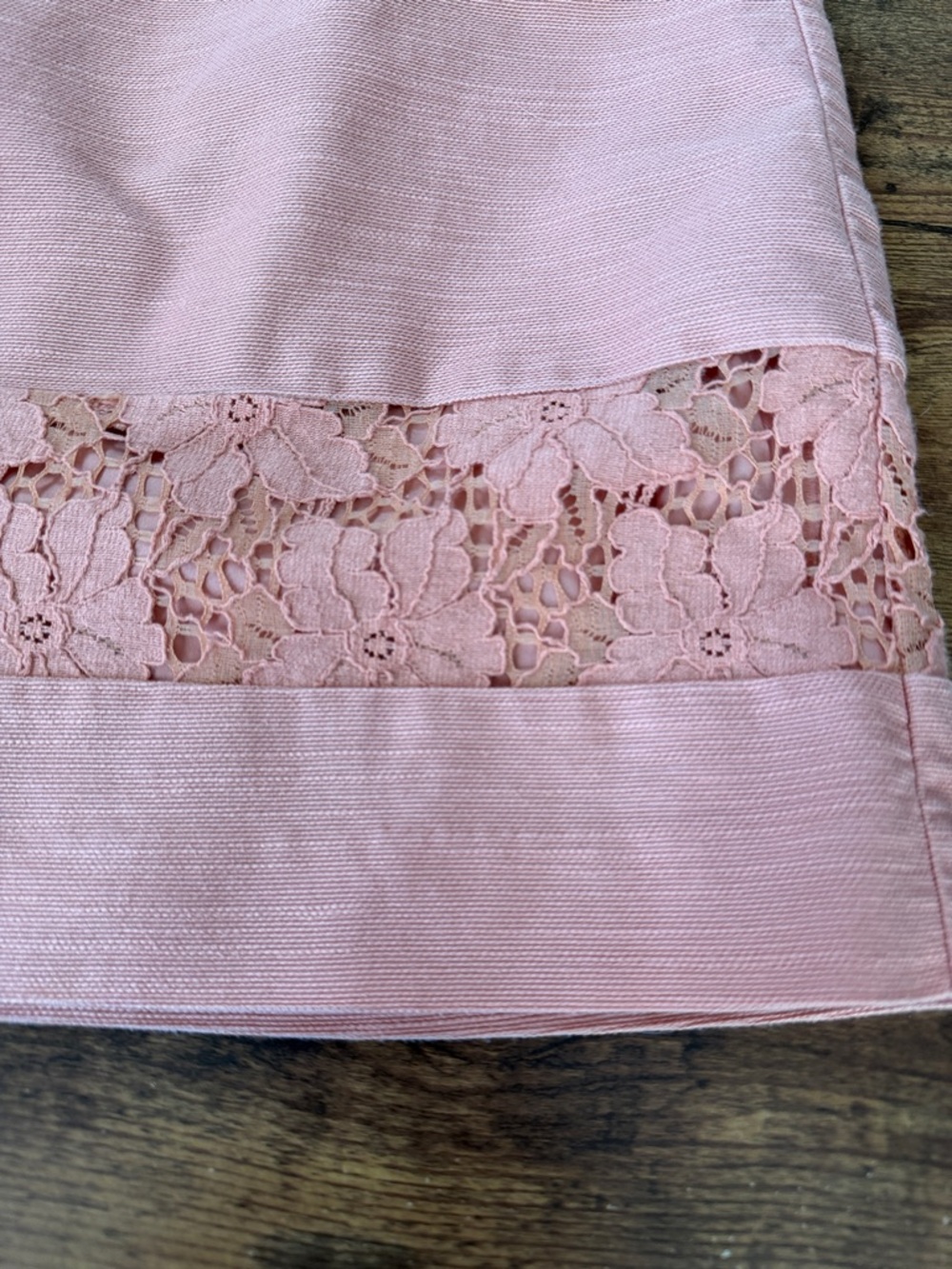 LOFT Blush Pink Lace-Trim Mini Skirt - Picture 2 of 5